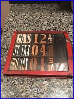Rare Vintage Texaco Gas Pump Price Sign 1920s