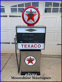 Restored TEXACO Gilbarco Display Case Gas Pump Mancave / Garage Decor