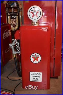 Restored Vintage Tokheim Model 40 Short Power Gas Pump with Lighted Texaco Globe
