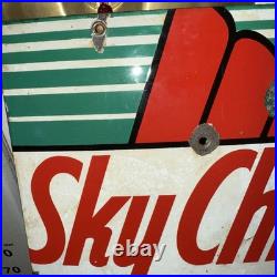 SKY CHIEF Vintage 1940s Texaco Gasoline Gas Pump Advertising Porcelain Sign