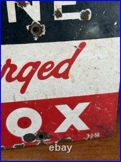 SKY CHIEF Vintage 1950's Texaco Gasoline Gas Pump Advertising Porcelain Sign