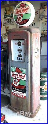 Southwest Bonham Model 45 Gas Pump With Original Texaco Pump Plate Signs