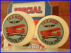 TEXACO Aviation Art Deco Style Gas Pump Globes Selection Petrol Pump Globe