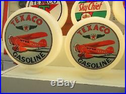 TEXACO Aviation Vintage Style Glass Petrol Pump Globes Gas Pump Globes
