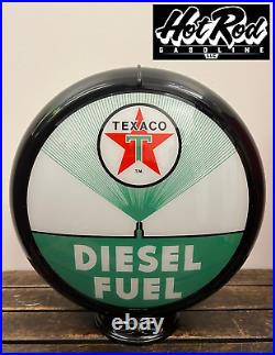 TEXACO DIESEL FUEL Reproduction 13.5 Gas Pump Globe (Black Body)