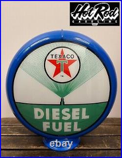 TEXACO DIESEL FUEL Reproduction 13.5 Gas Pump Globe (Blue Body)