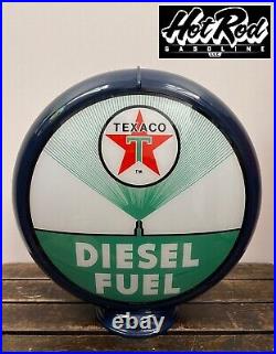 TEXACO DIESEL FUEL Reproduction 13.5 Gas Pump Globe (Dark Blue Body)