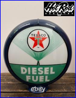 TEXACO DIESEL FUEL Reproduction 13.5 Gas Pump Globe (Dark Blue Body)