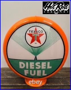 TEXACO DIESEL FUEL Reproduction 13.5 Gas Pump Globe (Orange Body)