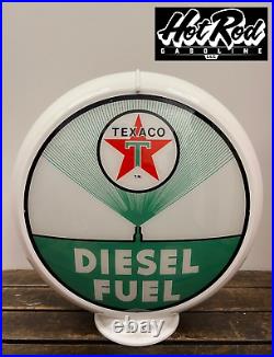 TEXACO DIESEL FUEL Reproduction 13.5 Gas Pump Globe (White Body)