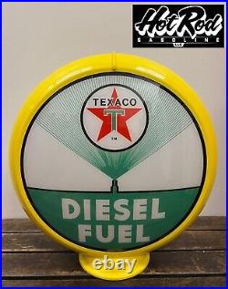 TEXACO DIESEL FUEL Reproduction 13.5 Gas Pump Globe (Yellow Body)