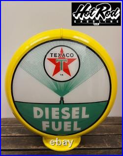 TEXACO DIESEL FUEL Reproduction 13.5 Gas Pump Globe (Yellow Body) TEXACO DIESEL FUEL Reproduction 13.5 Gas Pump Globe (Yellow Body)