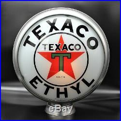 TEXACO ETHYL 15 Gas Pump Globe with High Profile Metal (Steel) Body