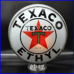 TEXACO ETHYL 15 Gas Pump Globe with Low Profile Metal (Steel) Body