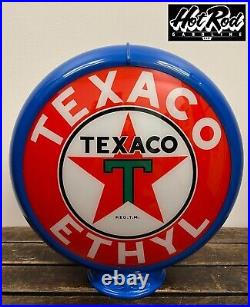 TEXACO ETHYL Reproduction 13.5 Gas Pump Globe (Blue Body) TEXACO ETHYL Reproduction 13.5 Gas Pump Globe (Blue Body)