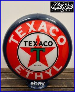 TEXACO ETHYL Reproduction 13.5 Gas Pump Globe (Dark Blue Body) TEXACO ETHYL Reproduction 13.5 Gas Pump Globe (Dark Blue Body)