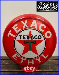 TEXACO ETHYL Reproduction 13.5 Gas Pump Globe (Red Body)