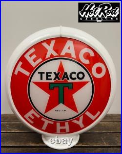 TEXACO ETHYL Reproduction 13.5 Gas Pump Globe (White Body) TEXACO ETHYL Reproduction 13.5 Gas Pump Globe (White Body)
