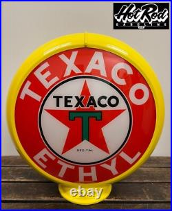 TEXACO ETHYL Reproduction 13.5 Gas Pump Globe (Yellow Body)