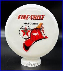 TEXACO FIRE CHIEF 8 Milk Glass Mini Gas Pump Globe
