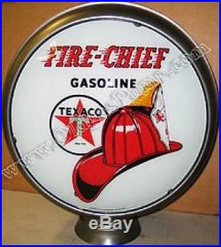 TEXACO FIRE CHIEF GASOLINE & OIL 15 GAS PUMP GLOBE