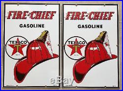 Texaco Fire Chief Gas Pump High Gloss Great Color 18 X 12 Porcelain Signs