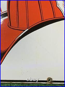 TEXACO FIRE-CHIEF Gasoline PORCELAIN PUMP PLATE SIGN 12x18in 1947 Original USA