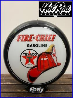 TEXACO FIRE CHIEF Reproduction 13.5 Gas Pump Globe (Black Body) TEXACO FIRE CHIEF Reproduction 13.5 Gas Pump Globe (Black Body)