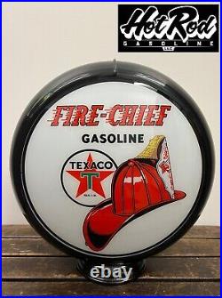 TEXACO FIRE CHIEF Reproduction 13.5 Gas Pump Globe (Black Body)