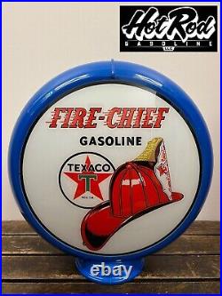 TEXACO FIRE CHIEF Reproduction 13.5 Gas Pump Globe (Blue Body)