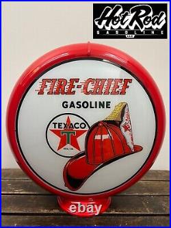 TEXACO FIRE CHIEF Reproduction 13.5 Gas Pump Globe (Red Body)