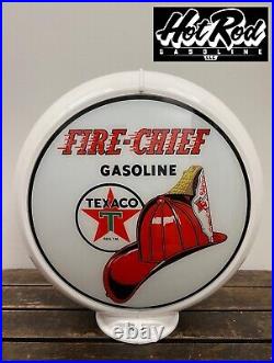 TEXACO FIRE CHIEF Reproduction 13.5 Gas Pump Globe (White Body)
