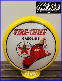 TEXACO FIRE CHIEF Reproduction 13.5 Gas Pump Globe (Yellow Body)