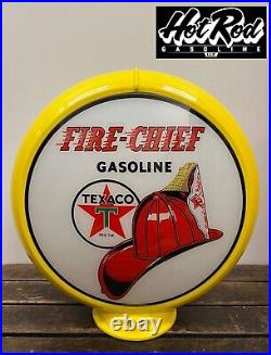 TEXACO FIRE CHIEF Reproduction 13.5 Gas Pump Globe (Yellow Body)