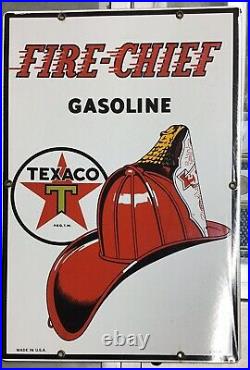 TEXACO FIRE CHIEF Reproduction porcelain sign GASOLINE petroleum gas pump plate
