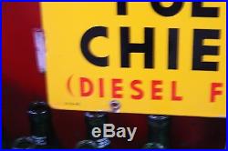 Texaco Fuel Chief 1 Porcelain Yellow Gas Pump Plate Sign Service Texas Gas 66