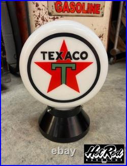 TEXACO GASOLINE Milk Glass Mini Gas Pump Globe with Lamp Base Discounted Price
