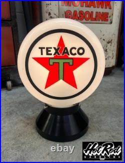 TEXACO GASOLINE Milk Glass Mini Gas Pump Globe with Lamp Base Discounted Price