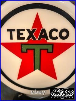 TEXACO GASOLINE Milk Glass Mini Gas Pump Globe with Lamp Base Discounted Price