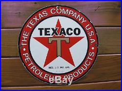Texaco Gasoline Sign, Porcelain, Vintage Oil Gas, Pump, Rack, Plate, Lubester, Nr