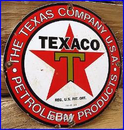 Texaco Gasoline Texas Co 12 Porcelain Enamel Gas Pump Oil Service Station Sign Texaco Gasoline Texas Co 12 Porcelain Enamel Gas Pump Oil Service Station Sign