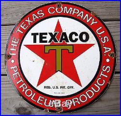 Texaco Gasoline Texas Co 12 Porcelain Enamel Gas Pump Oil Service Station Sign Texaco Gasoline Texas Co 12 Porcelain Enamel Gas Pump Oil Service Station Sign