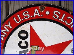 Texaco Gasoline Texas Co 12 Porcelain Enamel Gas Pump Oil Service Station Sign Texaco Gasoline Texas Co 12 Porcelain Enamel Gas Pump Oil Service Station Sign