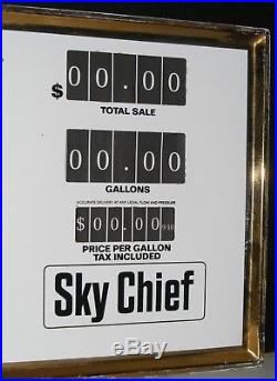 TEXACO GAS PUMP SIGN PORCELAIN PRICE FACE PLATE VTG 1950-60s Sky Chief BENNETT