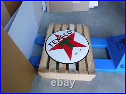 TEXACO Gas Gasoline Motor Oil Vintage Garage Porcelain Pump Sign Dealer Shield
