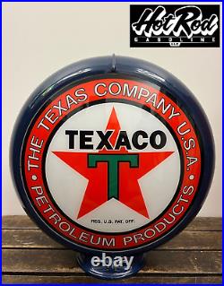 TEXACO PETROLEUM PRODUCTS Reproduction 13.5 Gas Pump Globe (Dark Blue Body)