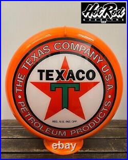 TEXACO PETROLEUM PRODUCTS Reproduction 13.5 Gas Pump Globe (Orange Body)