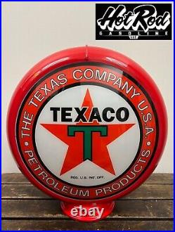 TEXACO PETROLEUM PRODUCTS Reproduction 13.5 Gas Pump Globe (Red Body) TEXACO PETROLEUM PRODUCTS Reproduction 13.5 Gas Pump Globe (Red Body)