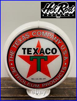TEXACO PETROLEUM PRODUCTS Reproduction 13.5 Gas Pump Globe (White Body) TEXACO PETROLEUM PRODUCTS Reproduction 13.5 Gas Pump Globe (White Body)