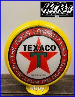 TEXACO PETROLEUM PRODUCTS Reproduction 13.5 Gas Pump Globe (Yellow Body)